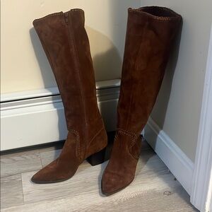 Sole Society brown suede knee high boot